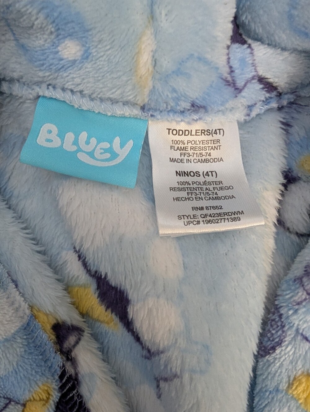 Bluey Plush Kids' Robe - Picture 3 of 3